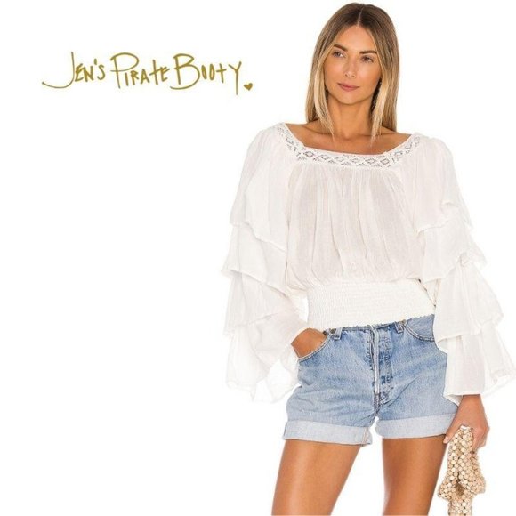 NWT JEN’S PIRATE BOOTY La Pluma Top in White, Sz S - Picture 6 of 7